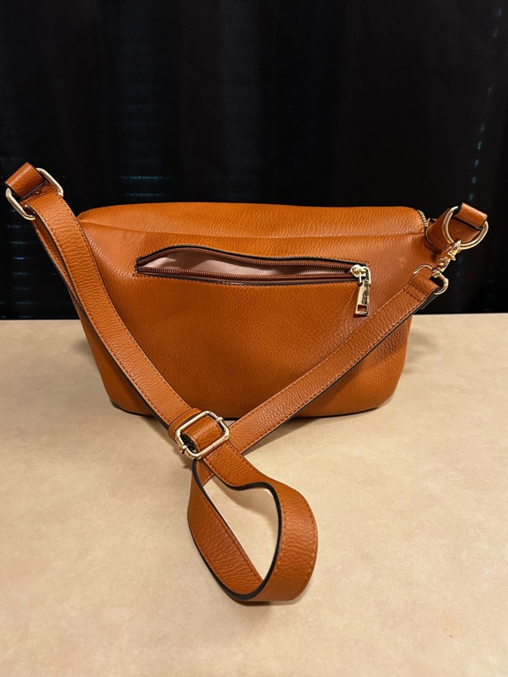 Poppy and Peonies Vegan Leather Crossbody Belt Bag - Picture 3 of 15